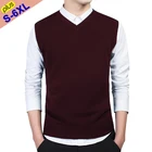 Мужской свитер, жилет, мужской телефон, размеры 5XL 6XL, Хлопковый вязаный Однотонный мужской пуловер, топ, осенние и весенние облегающие свитера