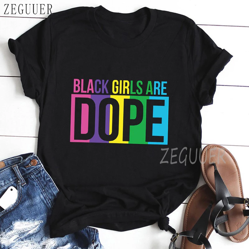 

The Melanin Bunch Funny Graphic T Shirts Black Girls Are Dope Letter Print Tshirt 90s Best Friends Tshirt Female T-shirt Tops