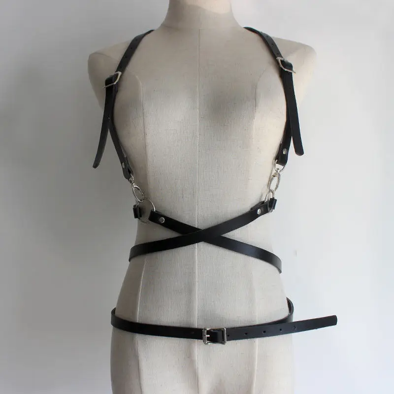 Новый жилет из искусственной кожи для коррекции фигуры ремни груди и тела в стиле