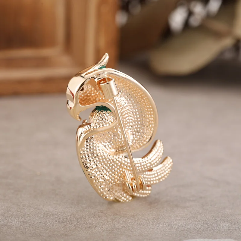 Женская эмалированная брошь Funmor повседневная в форме птицы с кристаллами