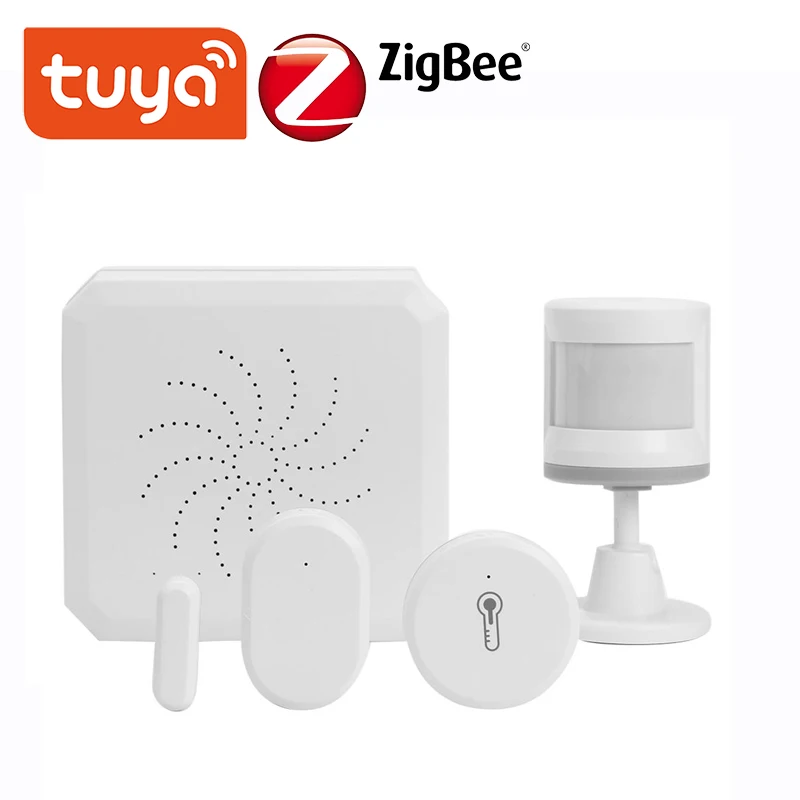 Датчик двери Tuya Zigbee с датчиком температуры и влажности инфракрасный хаб для