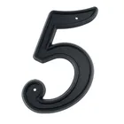 139 мм Большой 3D номер дома, дверной адресный номер для номера дома, цифровой дверной наружный знак 5,5 дюйма. Черный АБС-пластик #5