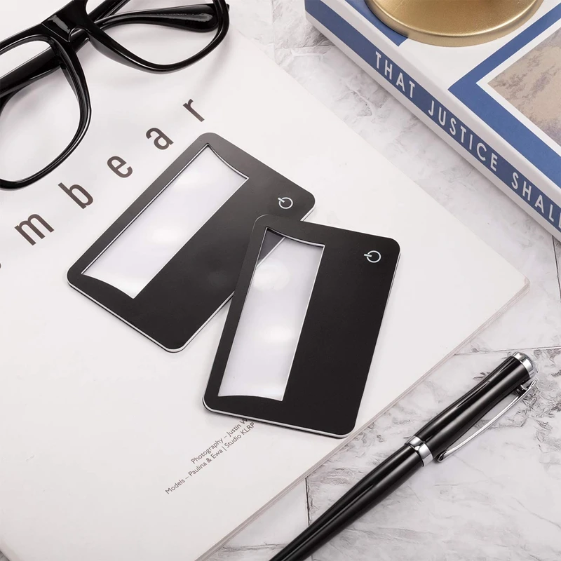 

Credit Card Size Lighted 3X nifier Bundle Includes 2 nifiers, Each nifier for Reading Has 3X Lens, Use As 3X nifying
