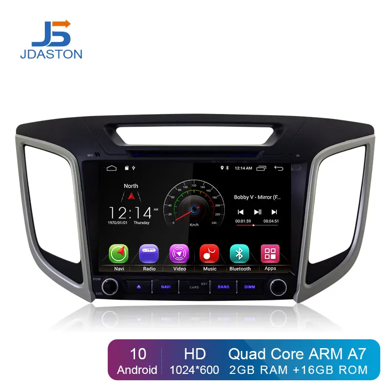 Автомобильный DVD плеер JDASTON 9 дюймов Android 10 для Hyundai Creta ix25 2014 2018 GPS навигация 2 Din