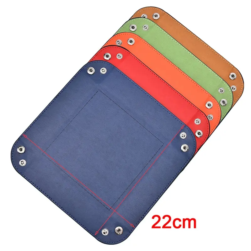 

Foldable Storage Box PU Leather Quadrilateral Tray For Dice Table Games Key Wallet Coin Box Tray Desktop Storage Box