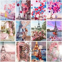 diamond embroidery 5d diy diamond painting landscape flower girl cross stitch tower mosaic home decoration new year gift
