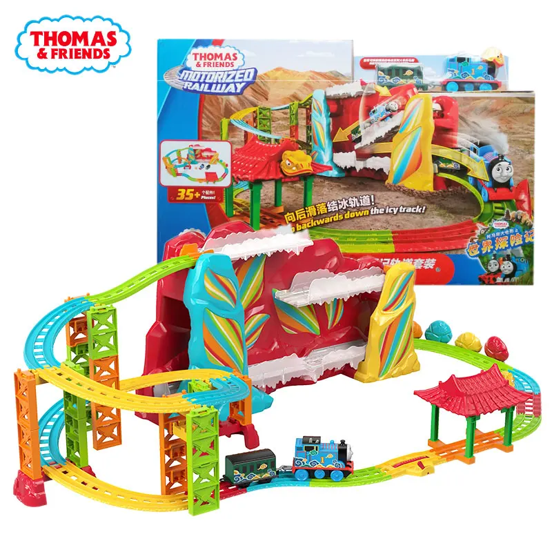 

Thomas and Friends Motorized Railway Rainbow Mountain Set DIy Assembled Deluxe Track Set Boy Educational Toy Christmas Gift