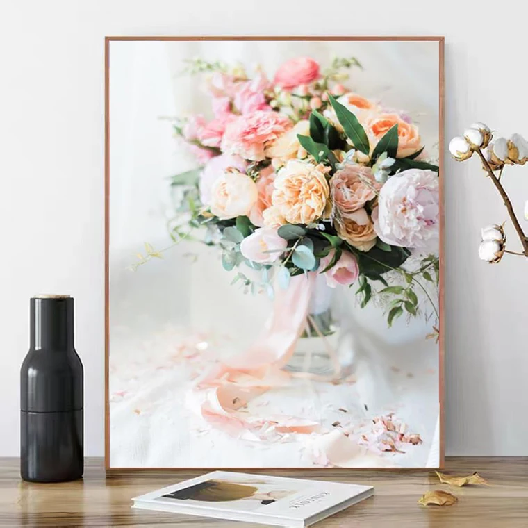 

GXMUL DIY Hand-Painted oil Painting Flowers Modern Minimalist Decorative Painting Nordic Landscape