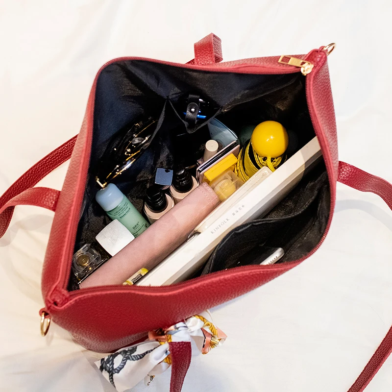 

High Quality Fashion Women's Bags Adjustable Strap Surround One Shoulder Purse Crossbar Bow Scarf Pack for Female