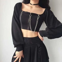 goth y2k cropped top e girl clothes women t shirts long sleeve shirt accessories vintage tee shirt femme 2022 summer ropa mujer