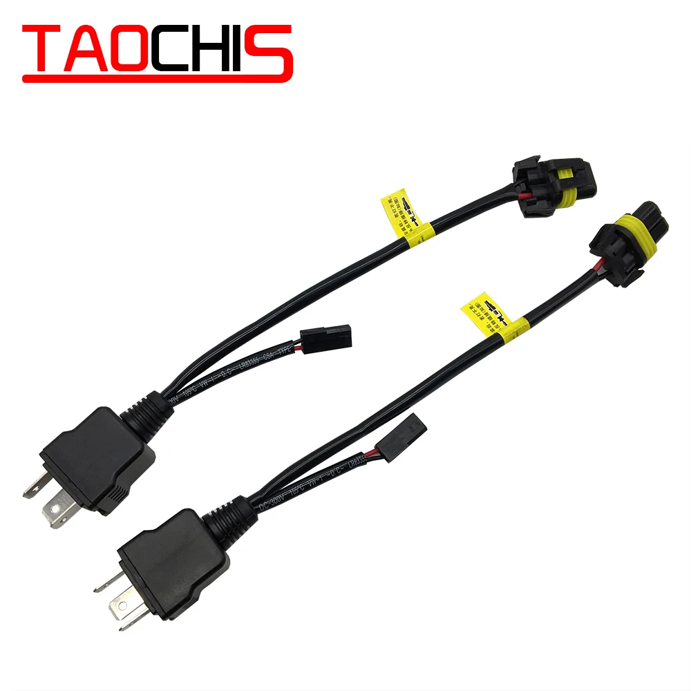 TAOCHIS Bi Xenon 35W 55W H4 12V 2 stücke kabel kabelbaum Für H4 9003 Hallo/ lo Bi-Xenon HID Lampen Verdrahtung Controller Spielen und stecker