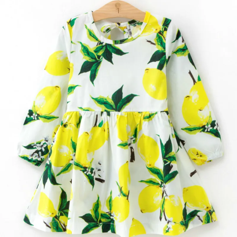 Детское платье платья с длинными рукавами принцессы цветочным принтом для