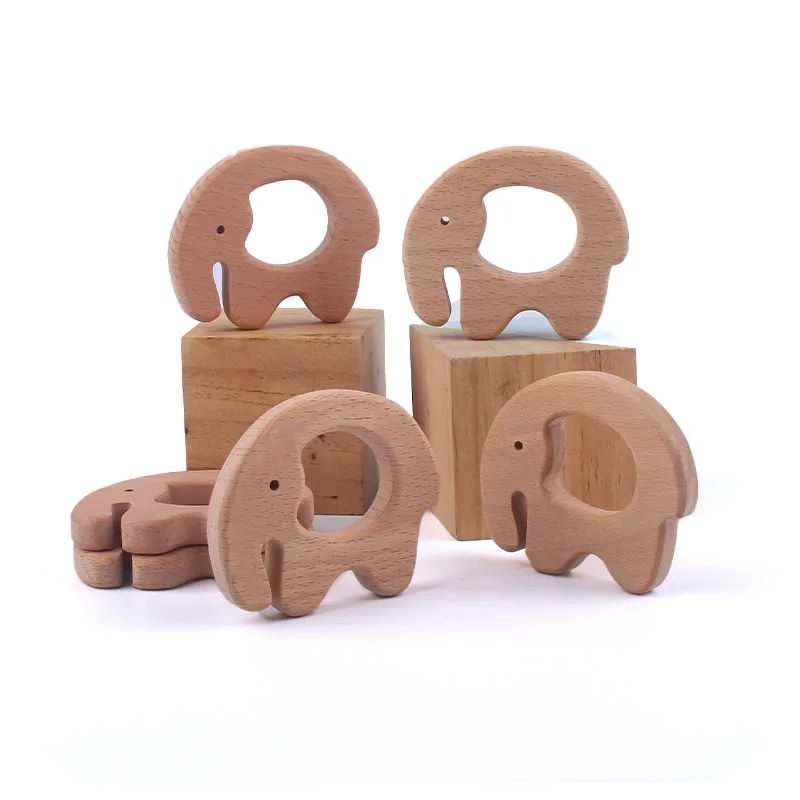 

5Pcs Molar Rod Kid Toy Baby Feeding Products Beech Wood Animal Elephant Infant Boy Girl Exercise Teeth Sharpening Stick Gift