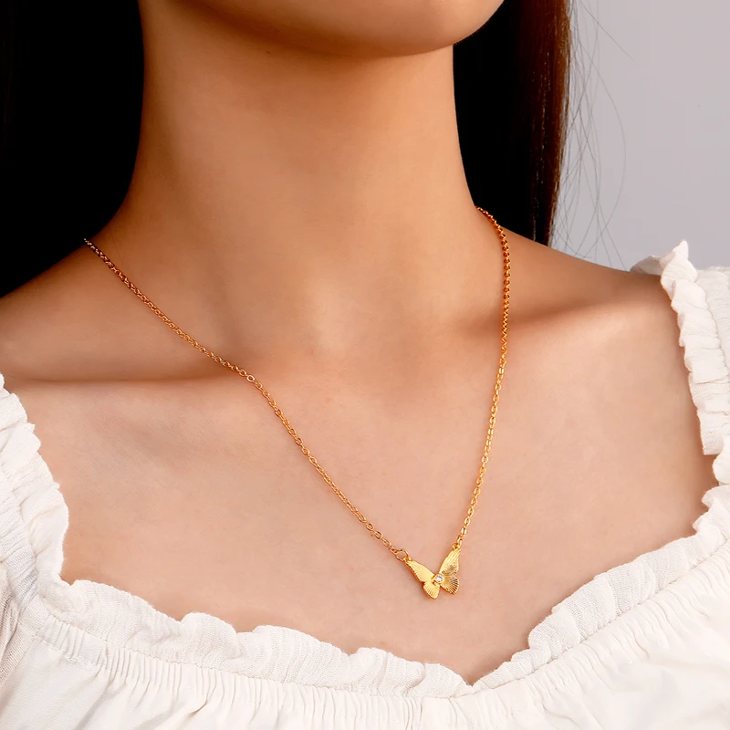 

2021 New Necklace Simple Fashion Creative Butterfly Lady Pendant Clavicle Chain Temperament Sweet Lady Necklace Accessories