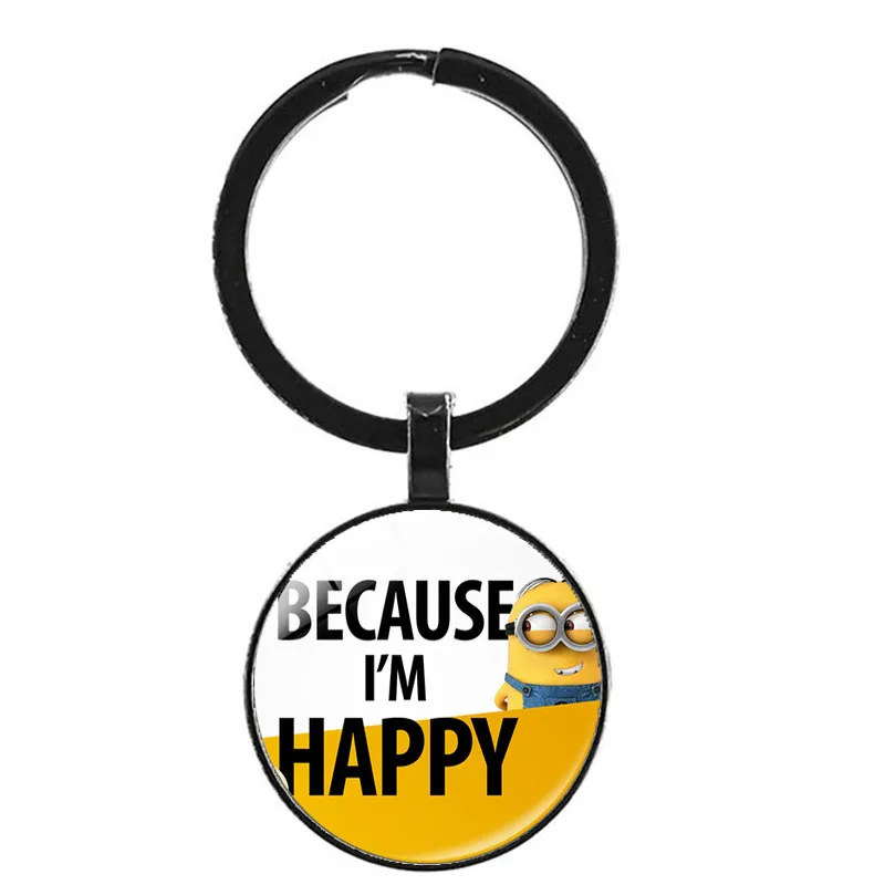 27 Despicable Me Minion Action Movie Glass Cabochon Keychains for Kid - Цвет: 27
