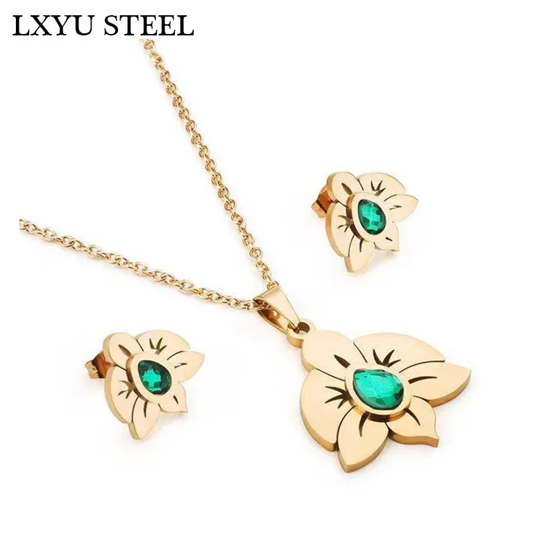 Женский ювелирный комплект из колье и серёг нержавеющей стали|Ювелирные наборы| |