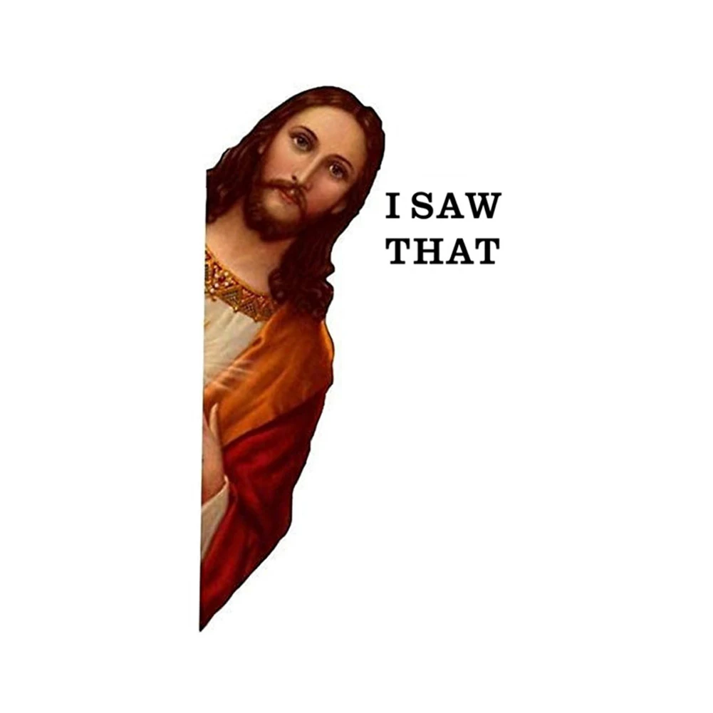 

6 шт., наклейки с изображением Иисуса я увидела, наклейки и забавные наклейки