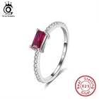 Кольцо женское из серебра 925 пробы с красным цирконием AAAA, OSR169