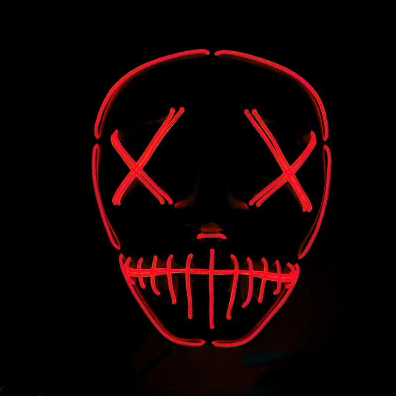 Светящаяся замаскированная маска для лица аксессуары неоновая светильник ная