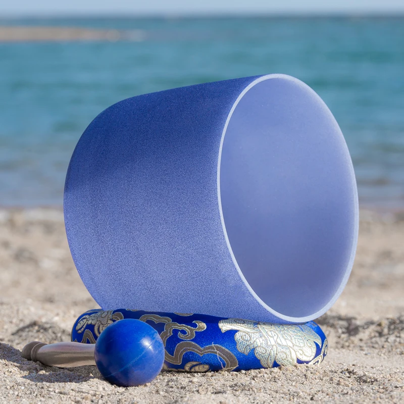 8 дюймов чакра для третьего глаза Индиго Чакра кварцевый Поющий чаша медитации