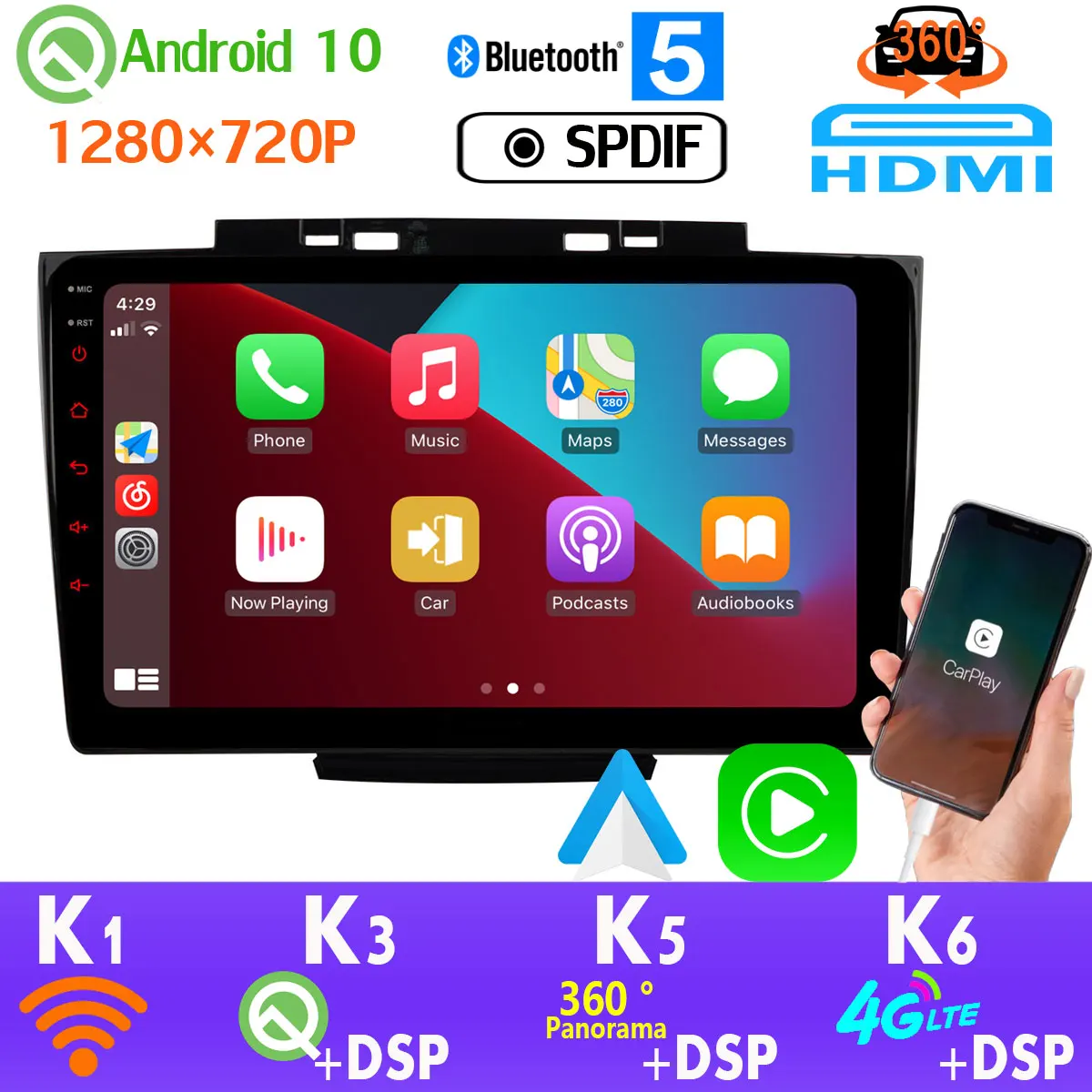 1280*720P PX6 4 + 64 ГБ Android 10 0 для Haval Hover Greatwall Great Wall H5 H3 GPS радио головное устройство авто