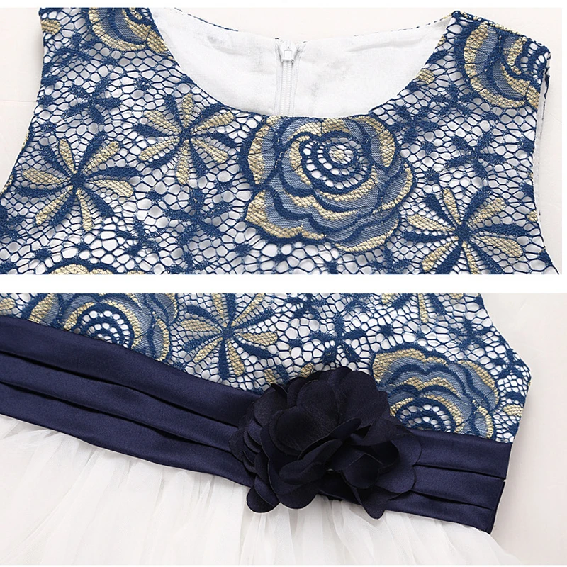 Детское винтажное платье принцессы кружевная цветоная аппликация многослойные