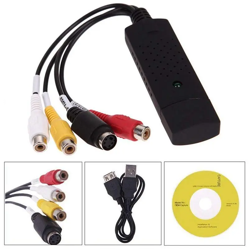 

Video Audio VHS VCR USB Video Capture Card to DVD Converter Capture Card Adapter