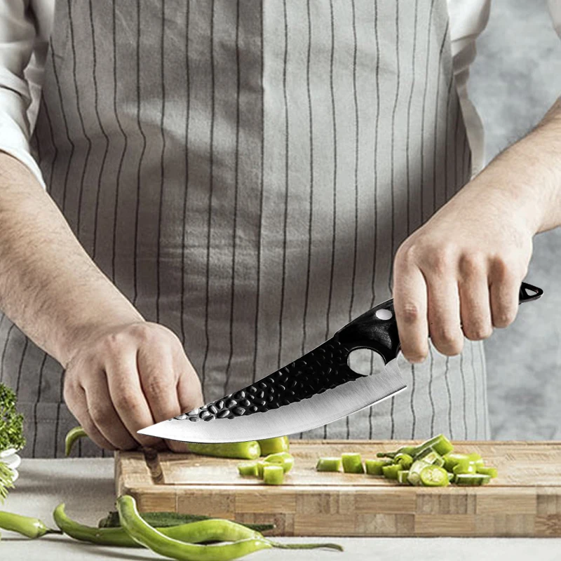 

5.5" Meat Cleaver Hunting Knife Handmade Forged Boning Knife Serbian Chef Knife Stainless Steel Kitchen Knife Butcher Fish Knife