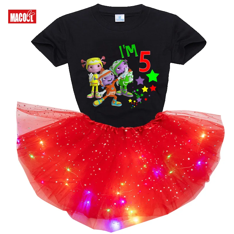 

Girls Dress Sets Summer Toddler Girls Clothes Sets Costumes Kids Clothing Sport Suits Children Shirt+Tutu Dress Birthday Present