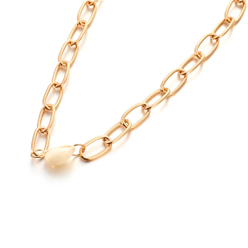 Tocona Boho Gold Shell Chains Chokers Necklace for Women Girl Metal Short Charms Necklaces Adjustable Jewelry 8079 | Украшения и