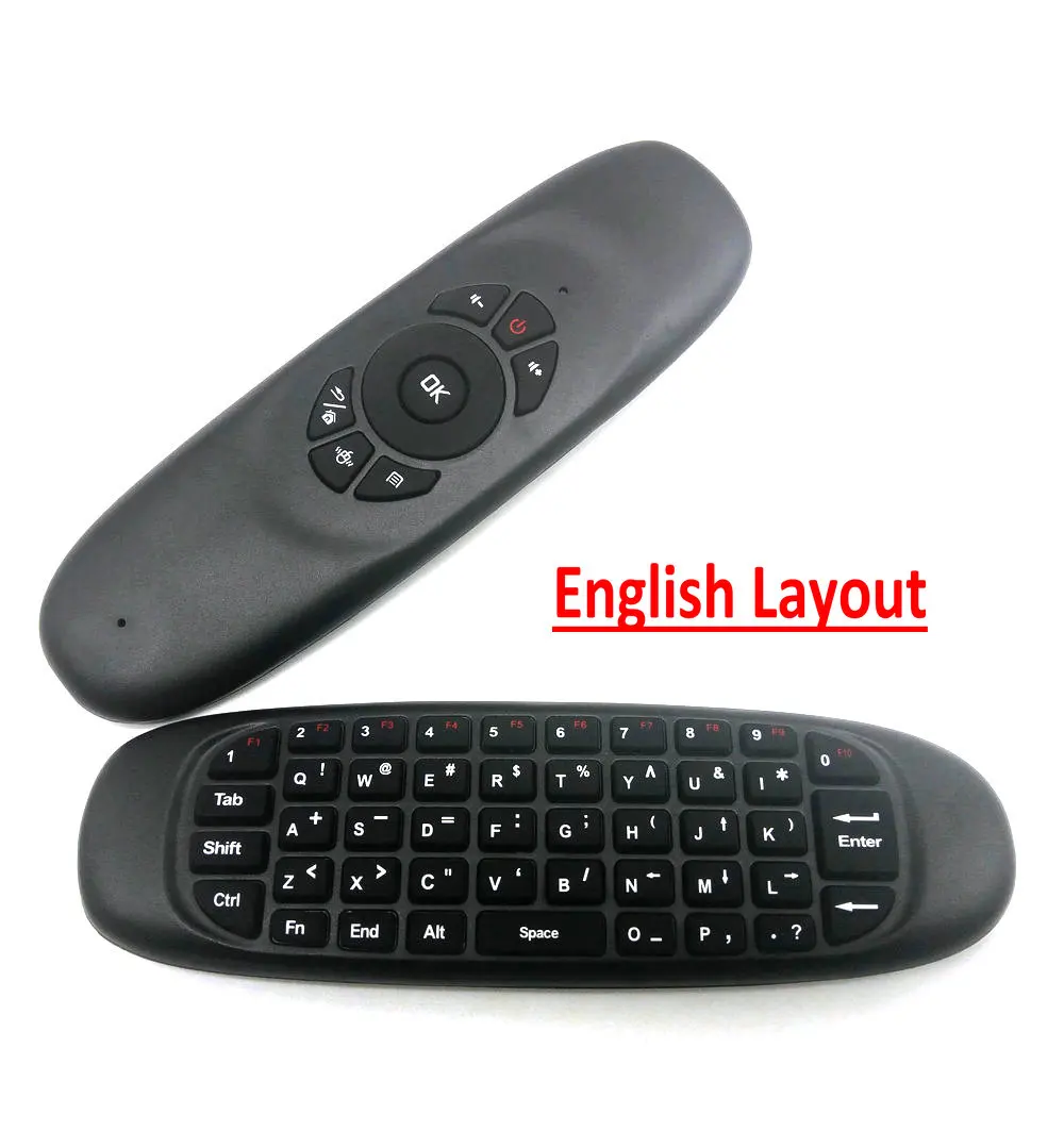 Tikigogo C120 2,4G гироскоп воздушная мышь мини беспроводная клавиатура Русский Арабский Английский для Android Smart tv Box PC Пульт дистанционного управления