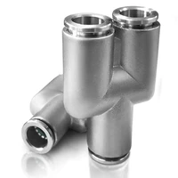 y type pneumatic joint three way stainless steel joint connection quick plug joint 304py connection 4 6mm 8mm 10mm 12mm y shape
