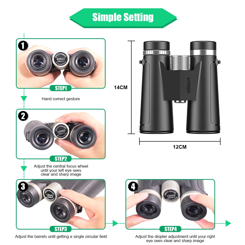 

Professional HD Telescope Phone Binoculars High Magnification BAK4 Prism Zoom Micro Night Vision Telescope for Travel Camping