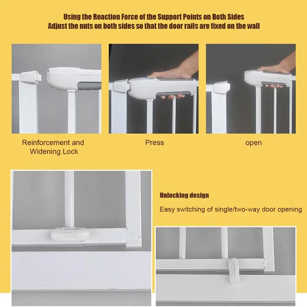 

Easy Locking System Kids Baby Toddler Walk Through Safety Gate Door New