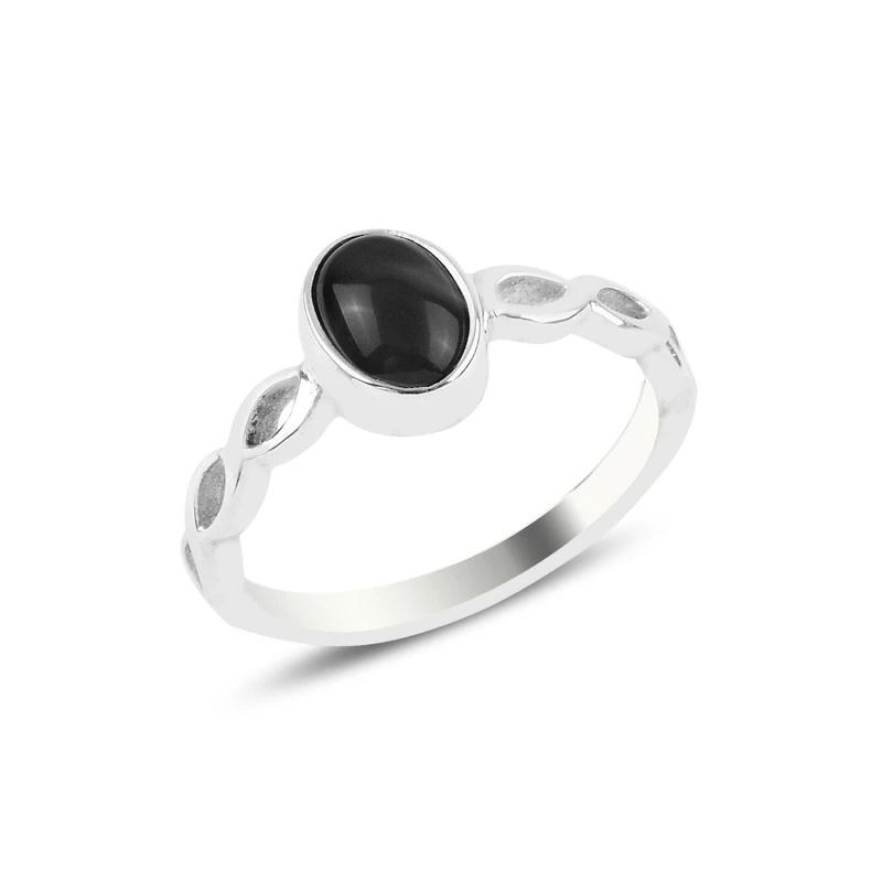 

Серебряное обручальное кольцо из оникса Silverlina