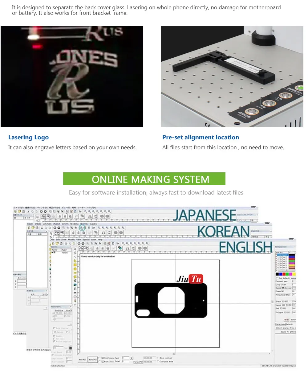 Волоконный лазер отделяющий для iPhone 11 11Pro Max 8G XS задняя крышка ремонтная машина