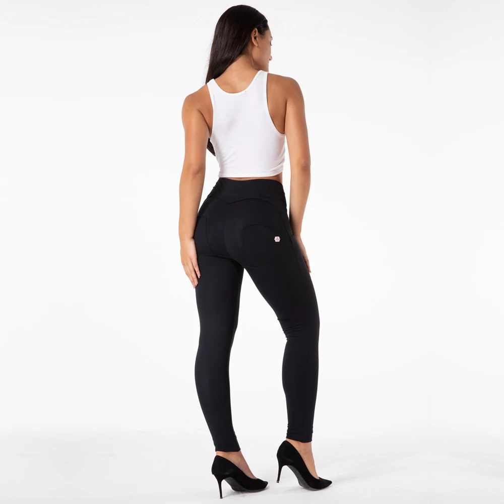 Melody Wear Yoga Pants Leggings Sport Fitness Thin Leggings Black Shiny High Waisted Scrunch Leggings Sportswear Women