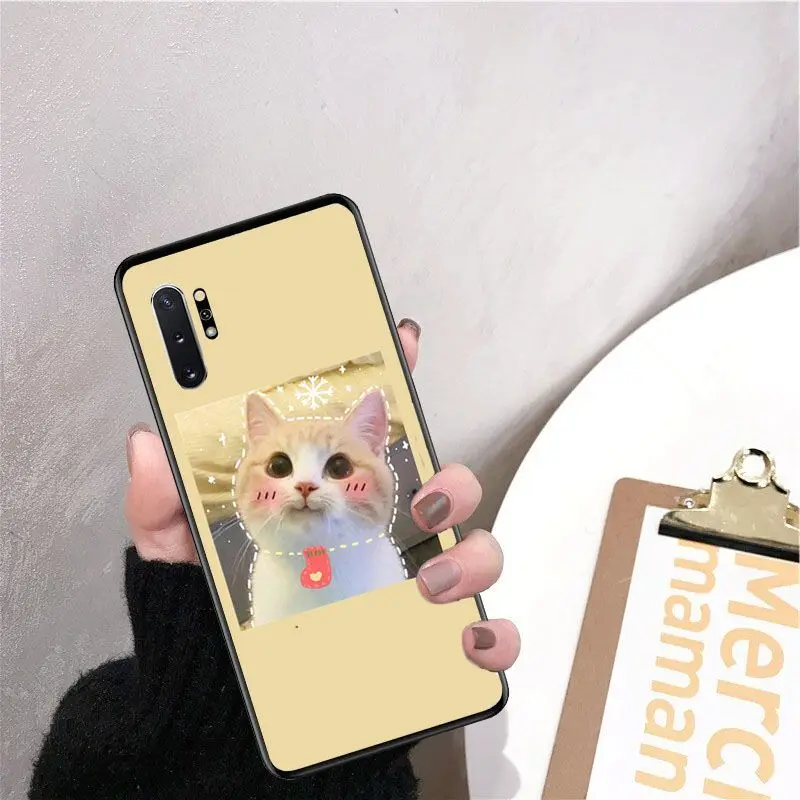 Мягкий черный чехол для телефона с милым забавным котенком Samsung Galaxy S6 S6edge Note3 4 5 note