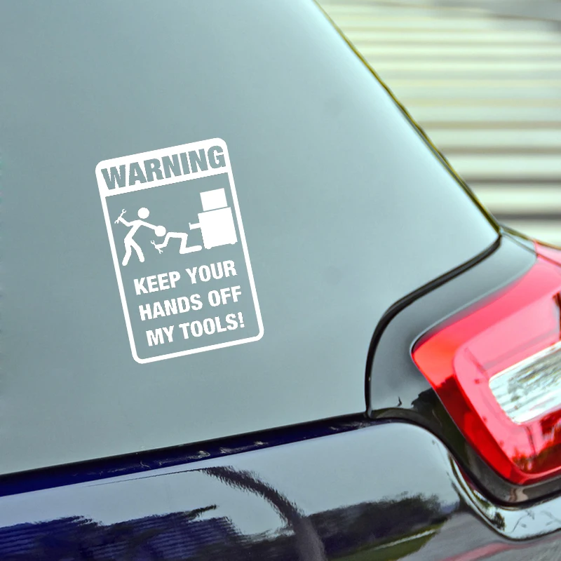 Car Sticker Toolbox Warning Funny Prank Graphic PVC Decoration Cover Scratch Black/White 18cm*12cm | Автомобили и мотоциклы