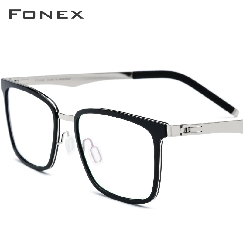 FONEX TR90 очки Мужские квадратные оправы для очков женские оптические оправы по рецепту Близорукость очки Безвинтовые очки 516