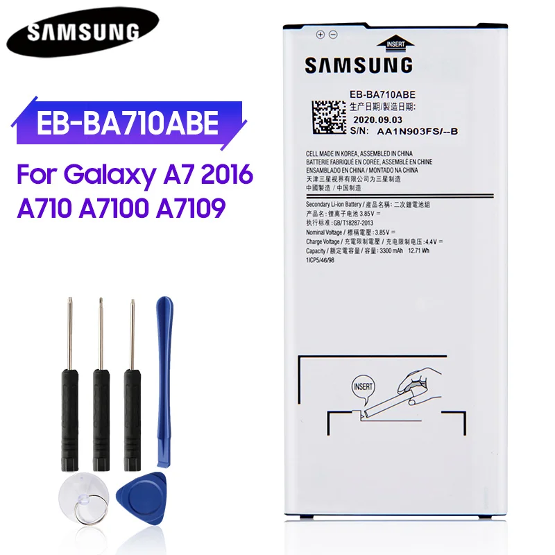 

Original Phone Battery EB-BA710ABE EB-BA710ABA For Samsung GALAXY A7 2016 A7100 A7109 A710 A710F Authentic Battery 3300mAh