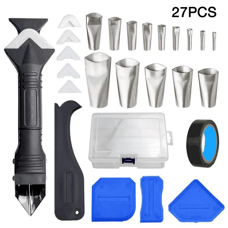 

27piece set of caulking 3 in 1 metal scraper scraper beautiful seam sealing kitchen bathroom water tile floor set