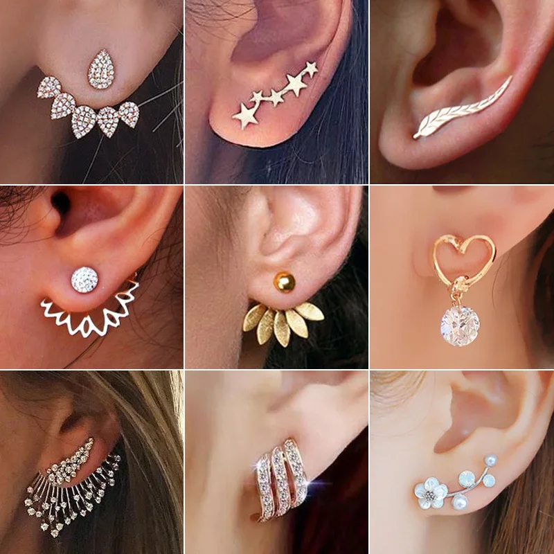 

2020 New Crystal Flower Drop Earrings for Women Fashion Jewelry Gold colour Rhinestones Earrings Gift for Party Best Friend