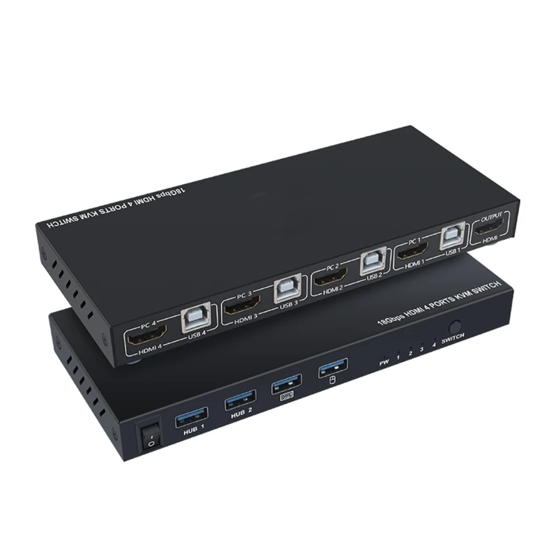 

F62C Convenient Keyboard Mouse Shared Case 4K 60Hz 18Gbps Adapter KVM HDMI-compatible Switcher for Computer