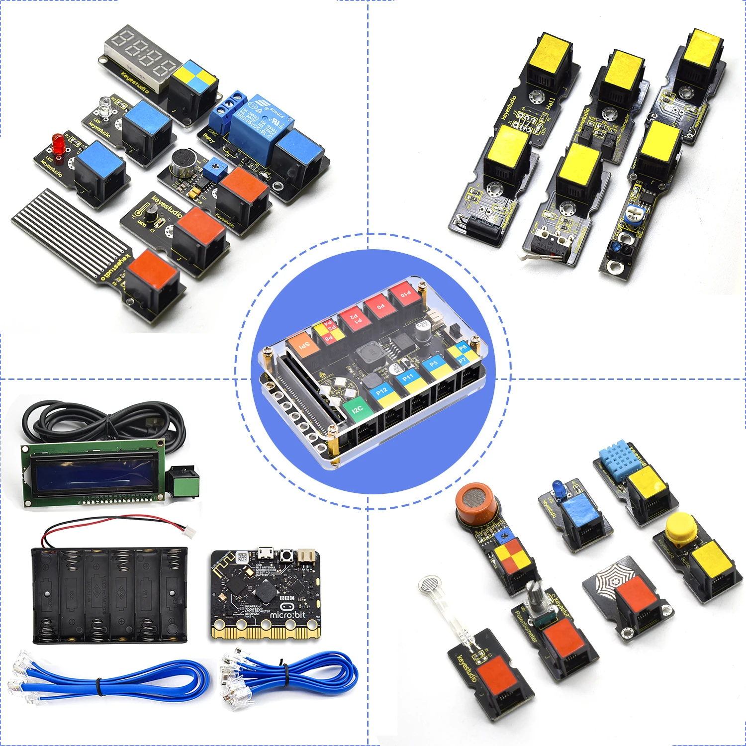 Keyestudio EASY PLUG Microbit V2 Board Super Starter Kit для BBC Micro:Bit STEM EDU Графический программируемый