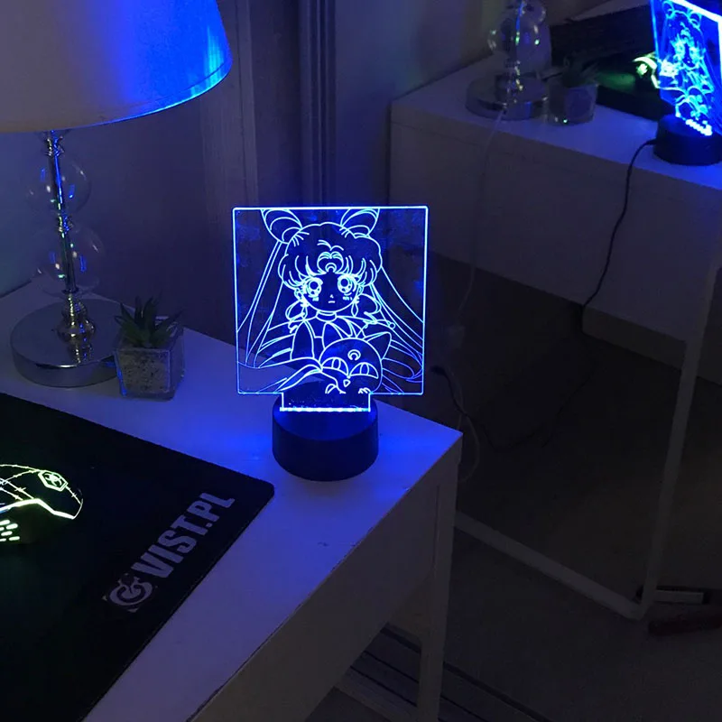 

Anime Sailor Moon Led Night Light for Girls Bedroom Decor Light Touch Sensor Colorful Nightlight Anime Characters Led Table Lamp