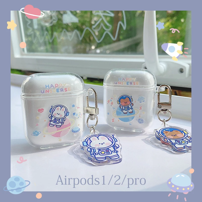 Чехол для AirPods 3rd Pro чехол с космическим медведем Кроликом подвеской наушников Apple