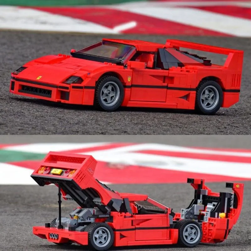 

1157pcs Technical Series F40 Sports Car Building Blocks Set Bricks Compatible 21004 10248 10567 Educational Toys For Kids Gif