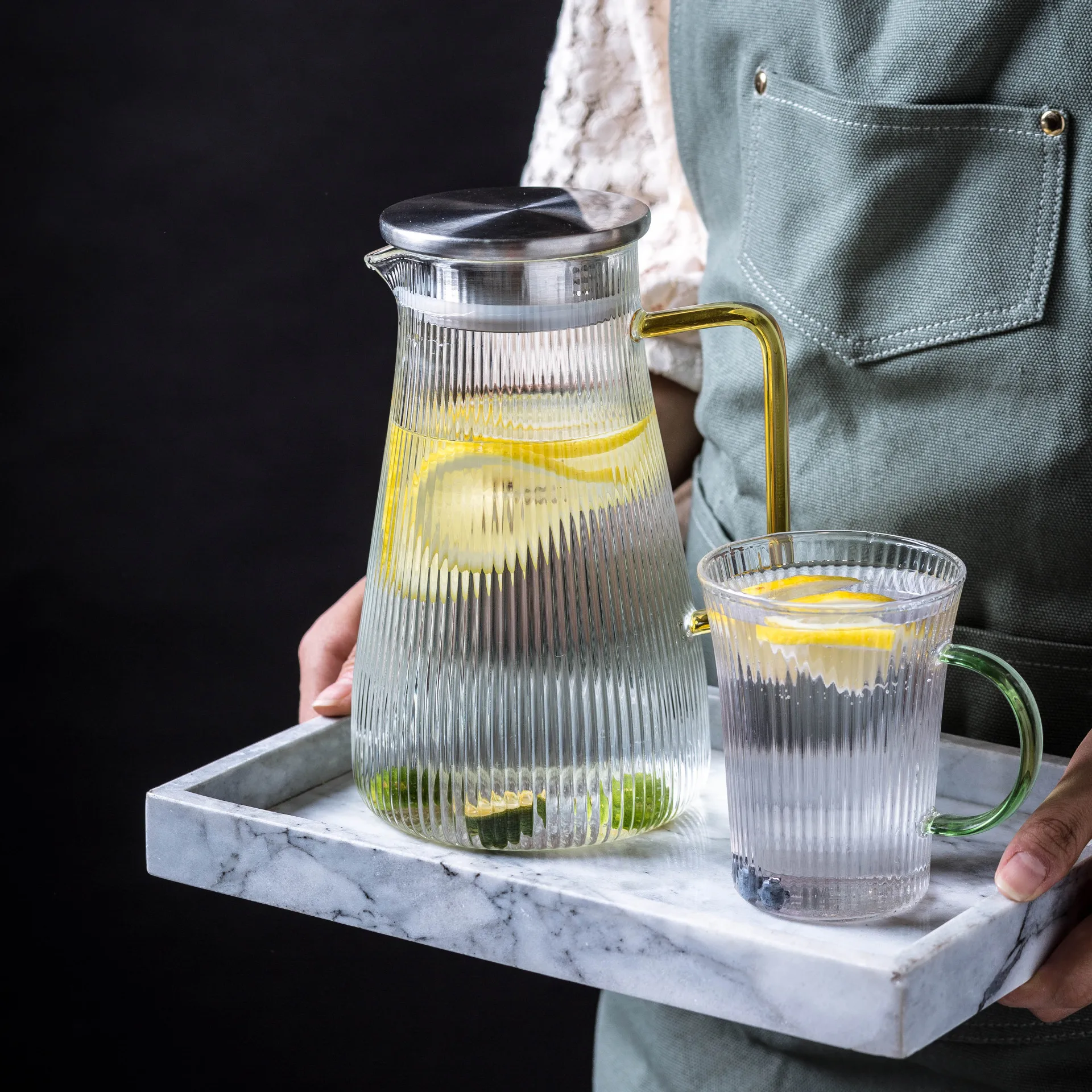 

Glass Warmer Handle Teapot Kettle Flower Transparent Tea Pot Infuser Large Capacity Dzbanek Do Herbaty Chinese Kettles DL60CH