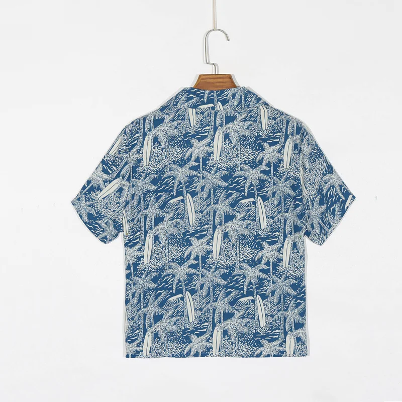

Summer women's shirt casual printing lapel short sleeve shirt